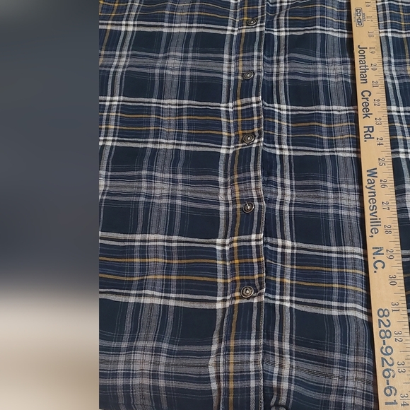 Sam Edelman Navy Plaid Lightweight Shirt Dress. Sz M - Picture 5 of 5